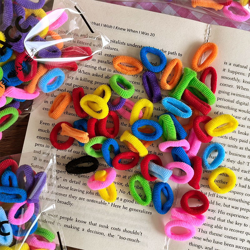 New Korean-style high-elasticity colorful small accessories, children's towel bands, hair ties, rubber bands, women's hair ties, hair bands