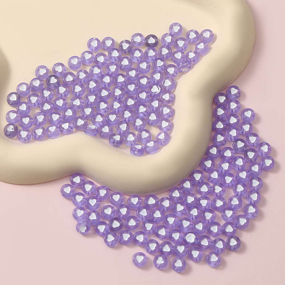 Factory supplies direct sales of eco-friendly acrylic heart beads DIY handmade accessories 4✘7mm jewelry accessories for children's early education loose beads and string beads