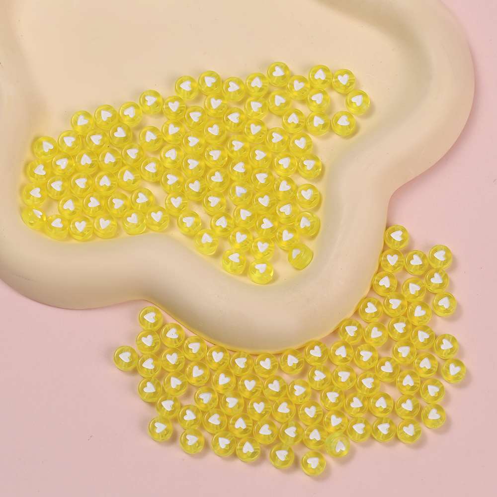 Factory supplies direct sales of eco-friendly acrylic heart beads DIY handmade accessories 4✘7mm jewelry accessories for children's early education loose beads and string beads details Picture