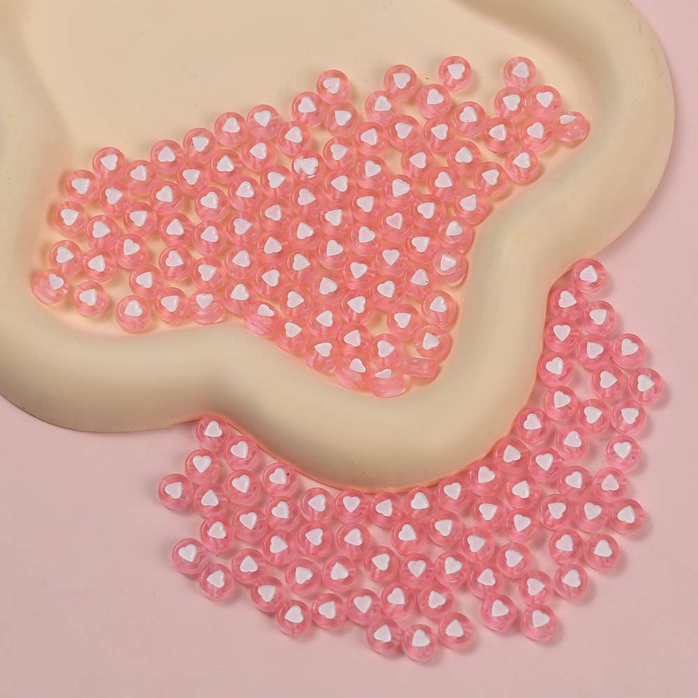 Factory supplies direct sales of eco-friendly acrylic heart beads DIY handmade accessories 4✘7mm jewelry accessories for children's early education loose beads and string beads Application Scenario