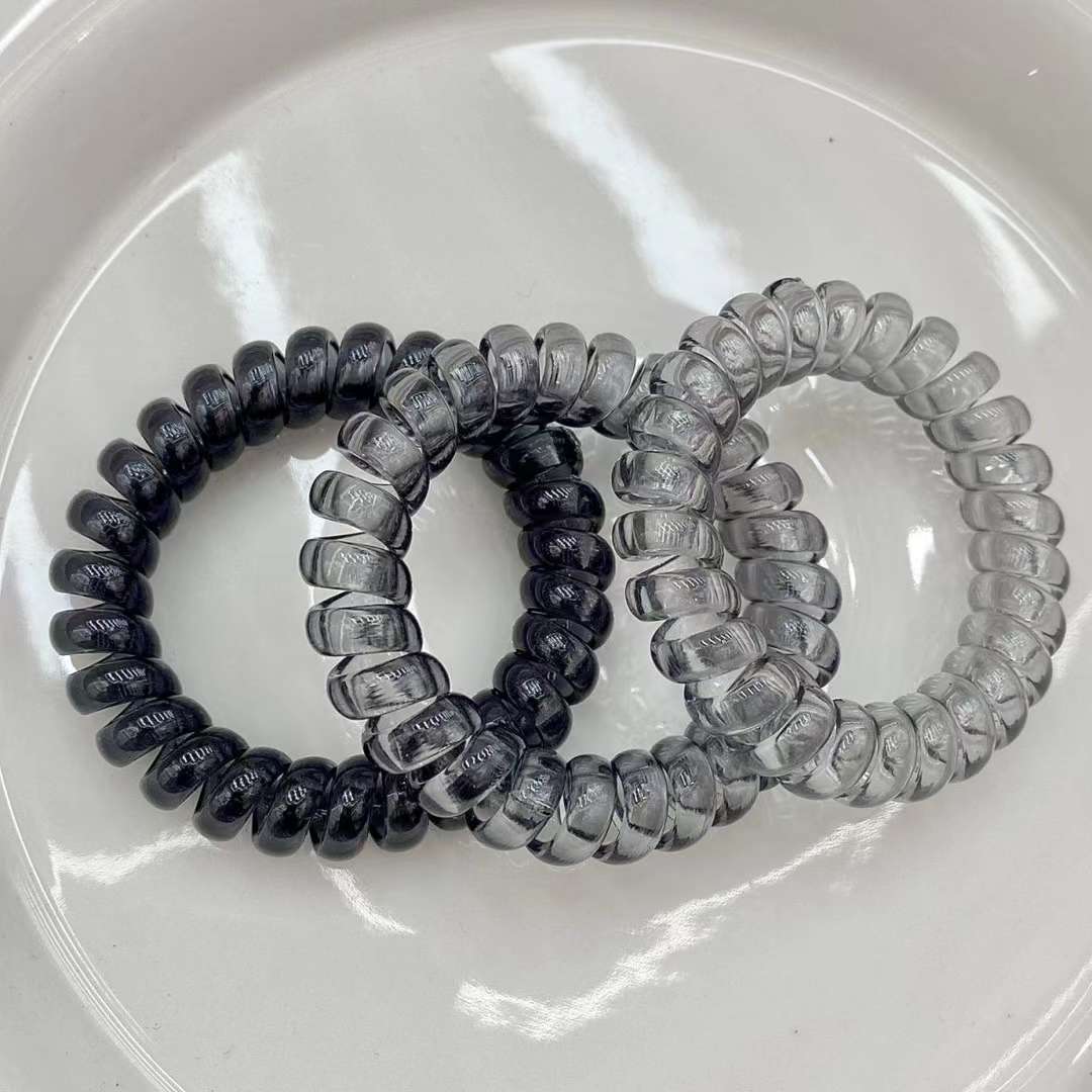 电话线混款高弹力加粗手环扎头发气质发饰混款混色100个一包发圈发圈头绳