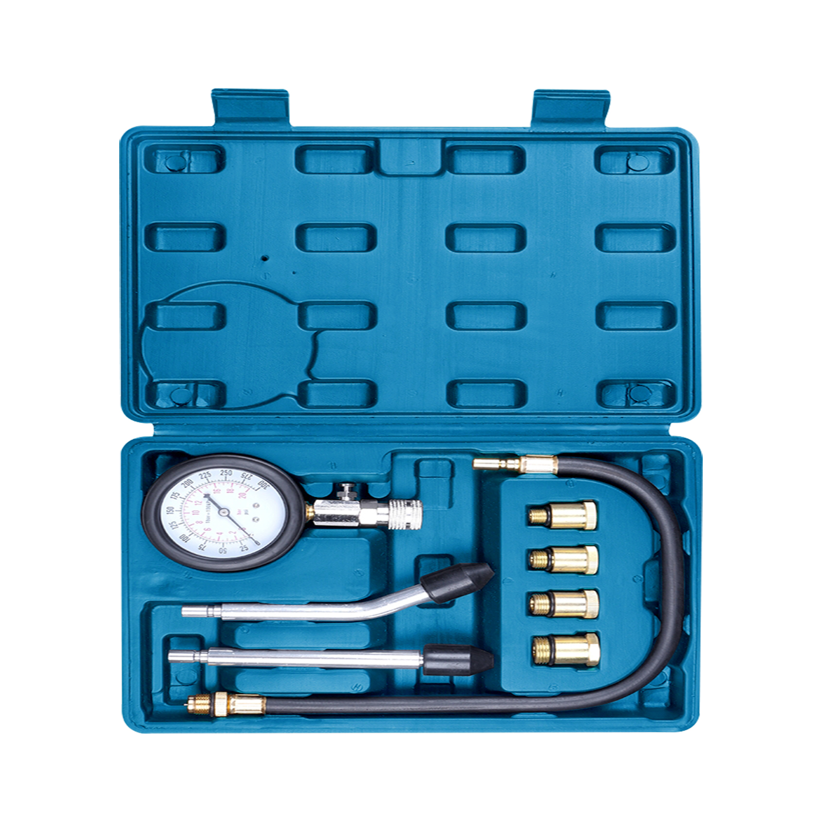 PETROL ENGINE COMPRESSION TEST KIT 8-piece cylinder pressure gauge