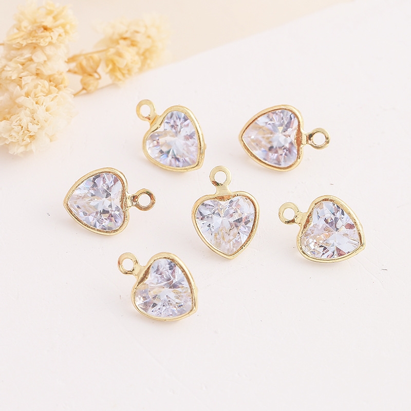 En stock circonitas en forma de anillo colgantes diy orejeras collares accesorios materiales corazón gota gota gota accesorios details Picture