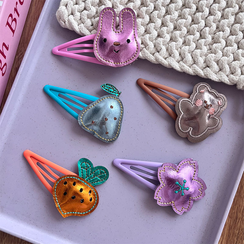 New cute cartoon rabbit wave triangle bb clip, ins girl sweet student bangs clip, children's hair accessory