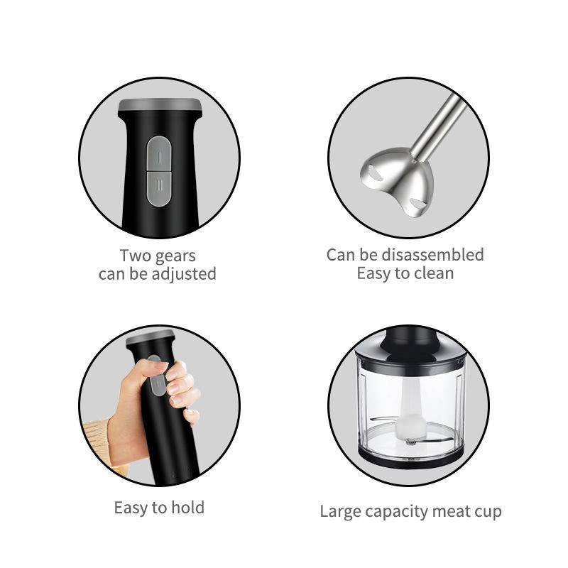 European Regulations Export 5-In-1 Blender Juice Blender Blender Whisk Blender Auxiliary Food Blender Mince Stick Bubbler Specification drawing