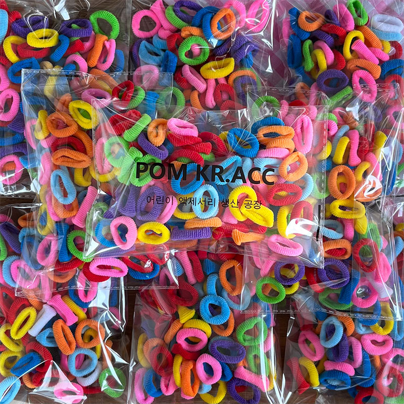 New Korean-style high-elasticity colorful small accessories, children's towel bands, hair ties, rubber bands, women's hair ties, hair bands Item Picture