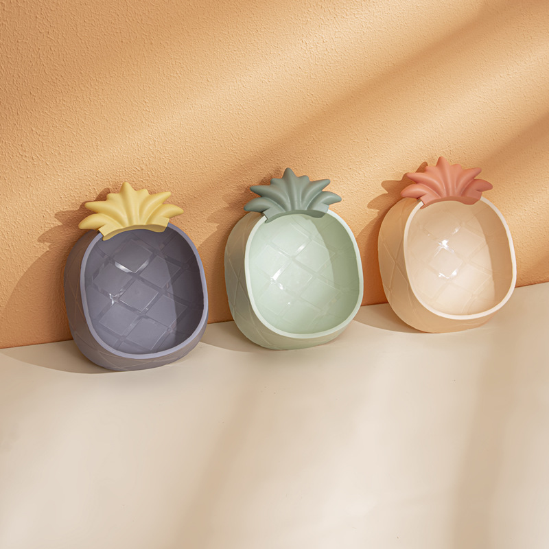 New cartoon pineapple pet plastic single bowl neck guard, anti-knock cat bowl, large-capacity dog food bowl, pet supplies details Picture