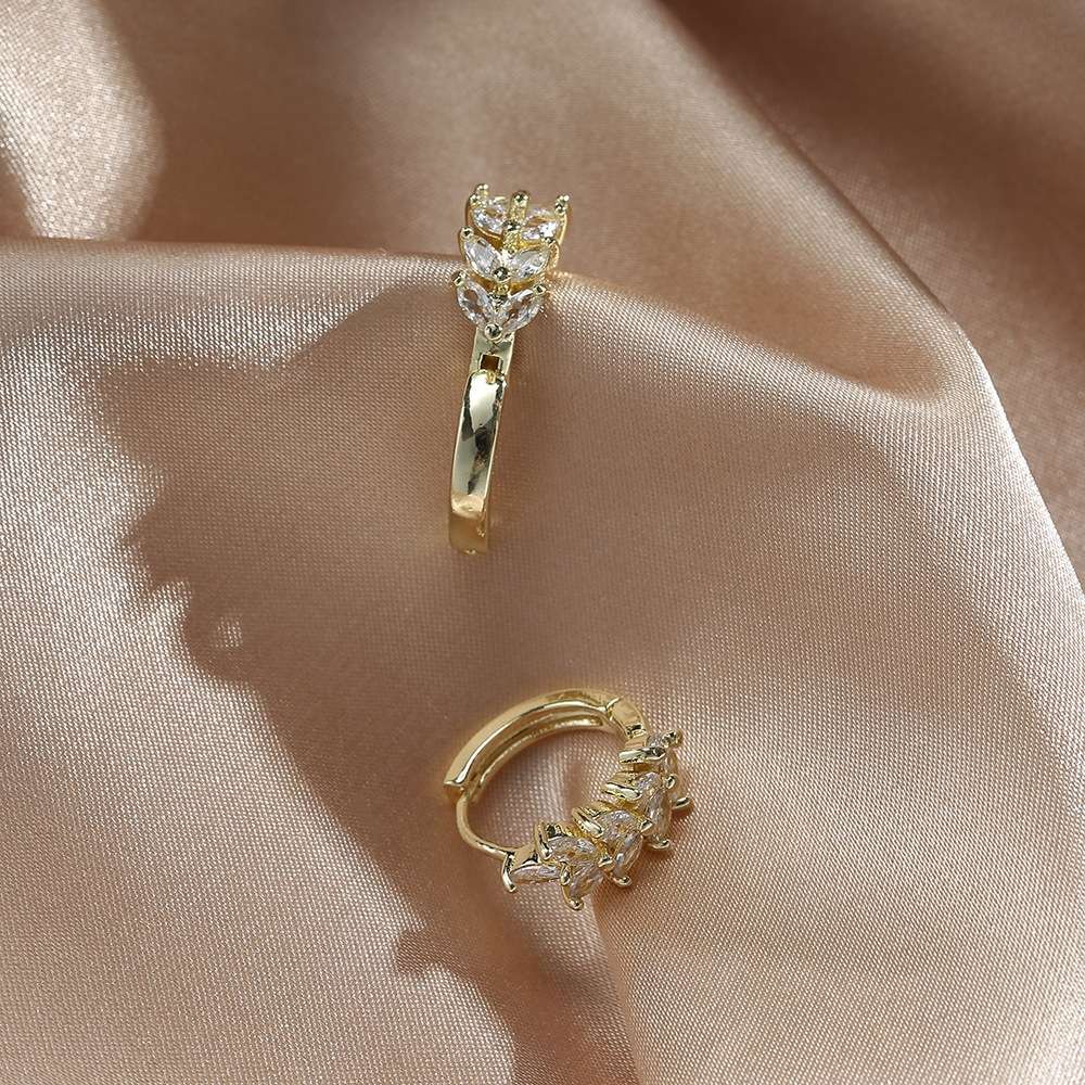 Simple metal earrings, French niche and personalized accessories for women, versatile earrings, European and American zircon earrings, ear buckles, wholesale jewelry accessories, diy jewelry accessories details Picture