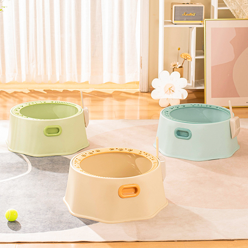 猫砂盆半封闭圆形超大空间猫砂盆防外溅漏砂脚踏手提猫屎盆宠物用品