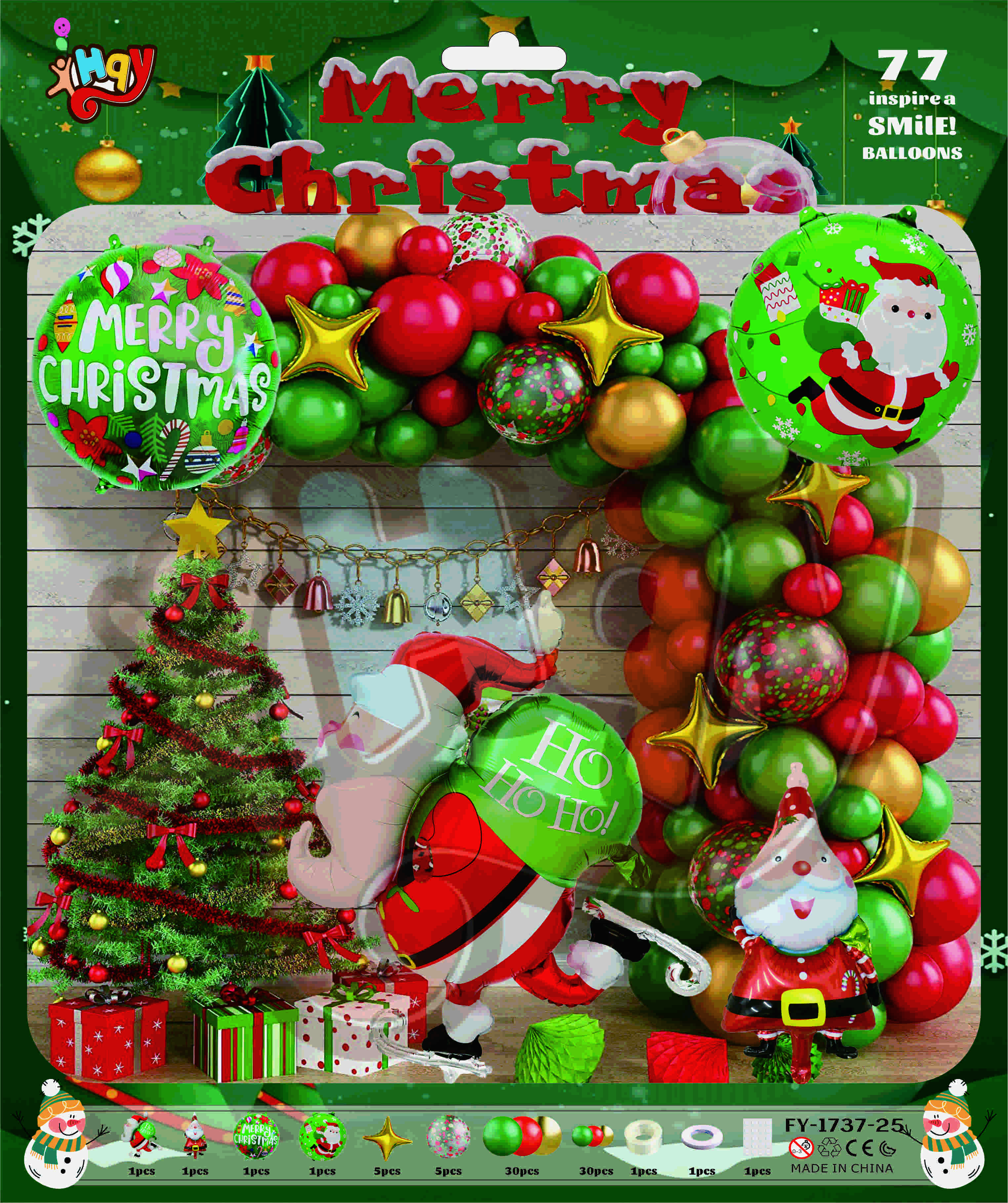 Merry Christmas big Set of aluminum film balloon Party and party decoration balloon set details Picture