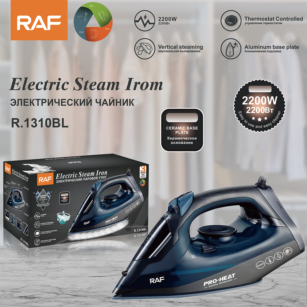 RAF European standard cross-border steam iron Portable ironing machine three-speed adjustable pressure type high-power electric iron details Picture