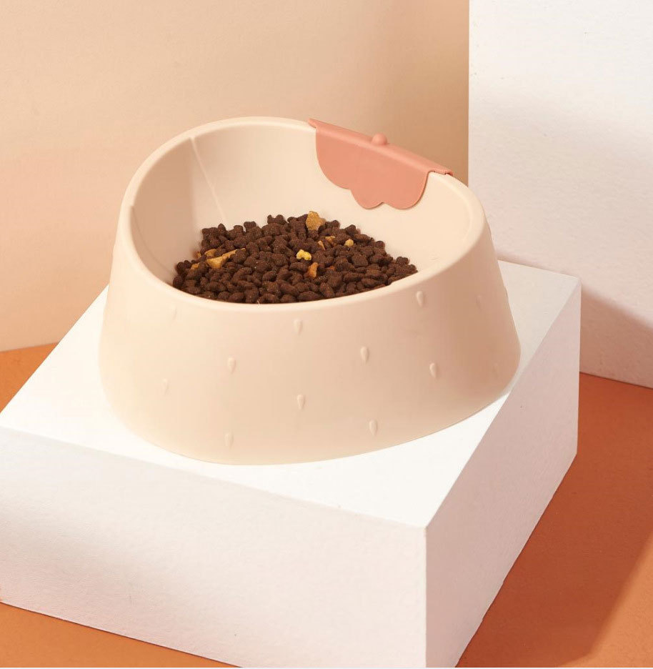 New cartoon strawberry pet plastic single bowl neck guard, anti-knock cat bowl, large-capacity dog food bowl, pet supplies pic 10