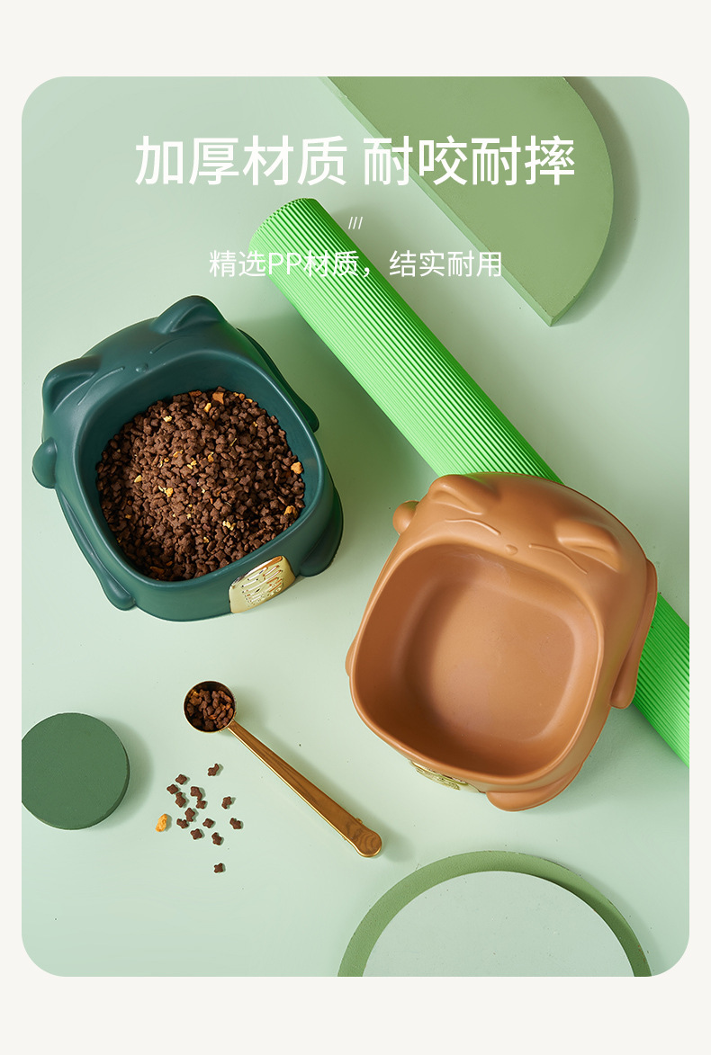 New cartoon light luxury Maneki Neko anti-slip pet bowl, single bowl anti-knock, cervical vertebrae protection dog food bowl, pet supplies pic 6