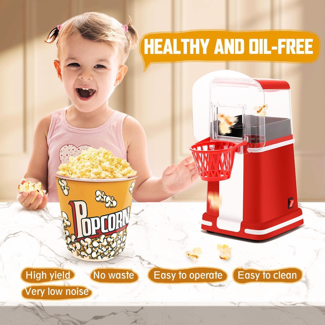 Us Standard 110V Basket Box Popcorn Electromechanical Hot Burst Corn Machine Automatic Popcorn Maker Specification drawing