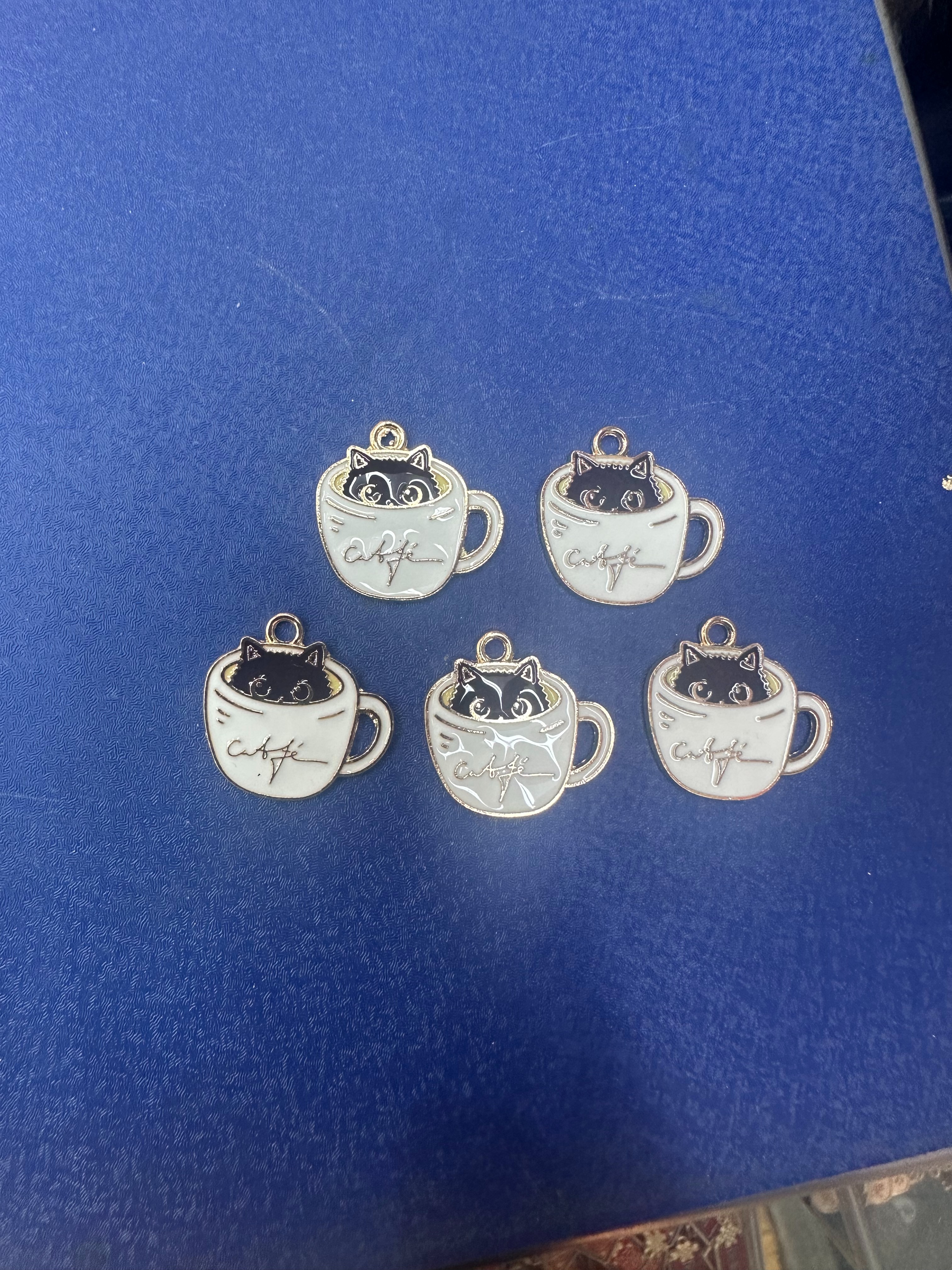 杯子猫咪合金配件 手机链  水貂毛球挂件 高档钥匙挂件 精致小巧便携装饰品。饰品配件diy饰品配件饰品手机壳diy材