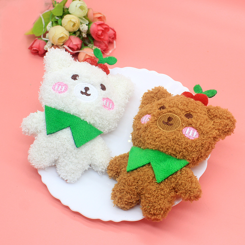 New cherry scarf, bear plush DIY headwear, hair accessories, shoes, socks, bags, materials, fabric, cartoon accessories Specification image