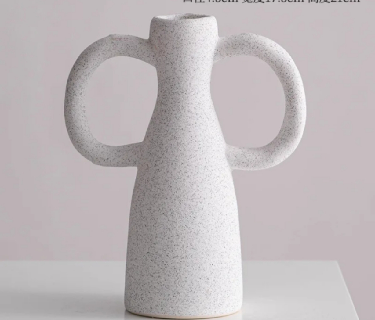 Frosted double-eared vase
