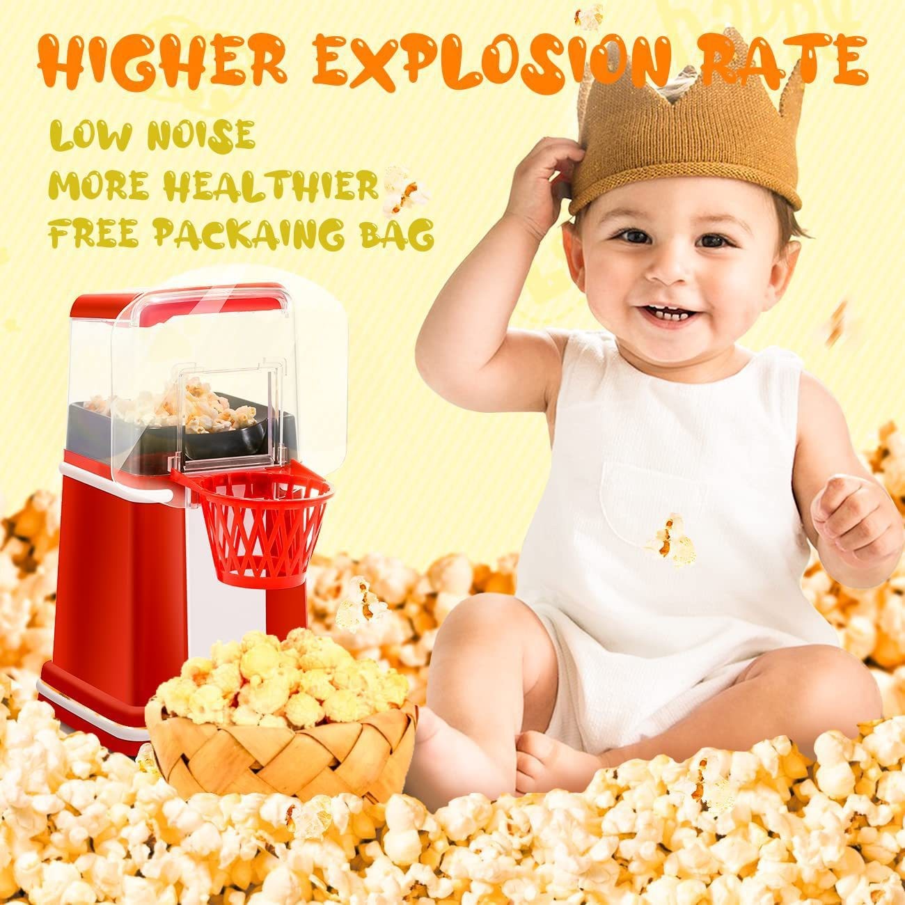 Us Standard 110V Basket Box Popcorn Electromechanical Hot Burst Corn Machine Automatic Popcorn Maker Application Scenario