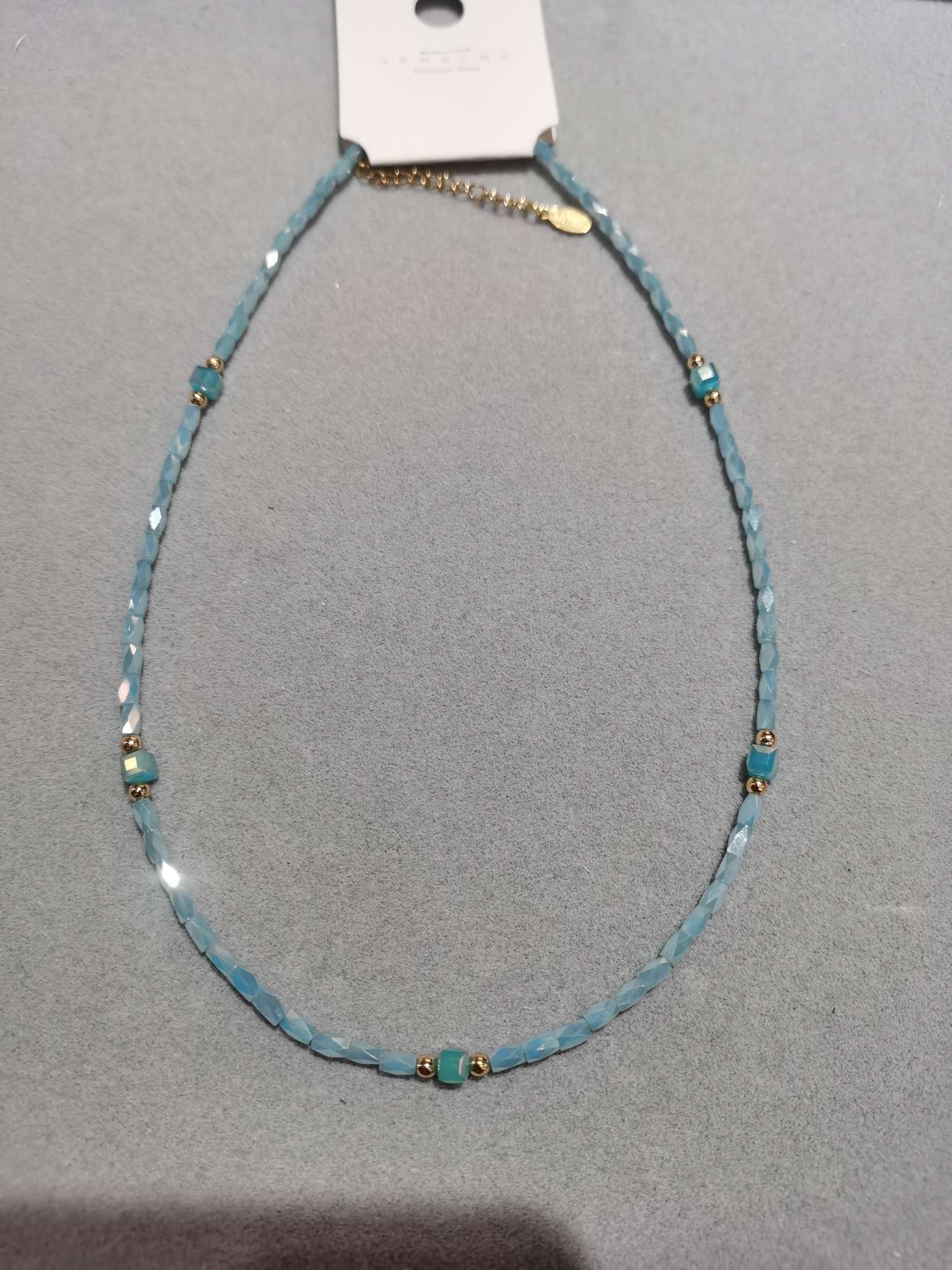 口袋小刀设计珍珠项链灰色 饰品项饰项圈 民族风格旅拍服装配饰 民族项圈风情展现项圈民族风项圈民族风