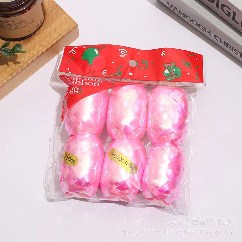 10-meter plain rugby ribbon, wedding, birthday party balloon binding tool, rose gold ribbon wholesale Application Scenario