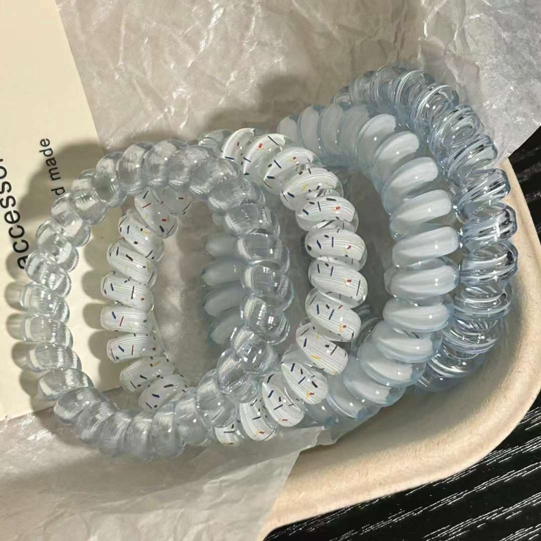 A set of mixed high-elasticity and thickened wristbands for tying hair, a stylish hair accessory, and mixed color headwear Item Picture