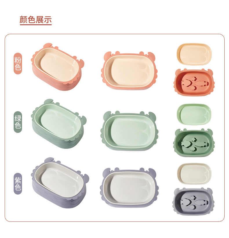 Cartoon crab-shaped pet food bowl, anti-tipping cat food bowl, detachable double-bowl anti-choking dog food utensils, pet supplies pic 10