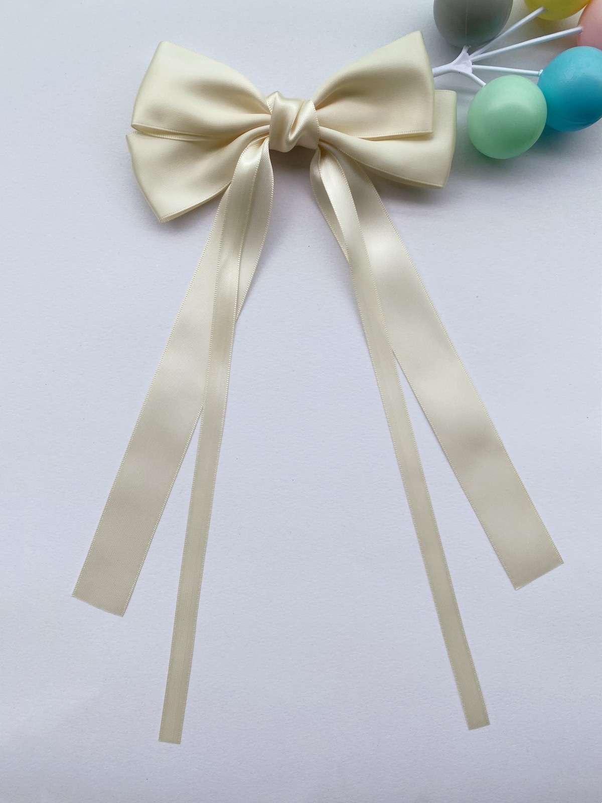 Creative accessories for foreign trade: duckbill clips, hair accessories, and head accessories with an integrated design. Simple and fashionable. 50 pieces of large bow hair clips with ribbons per pack pic 5