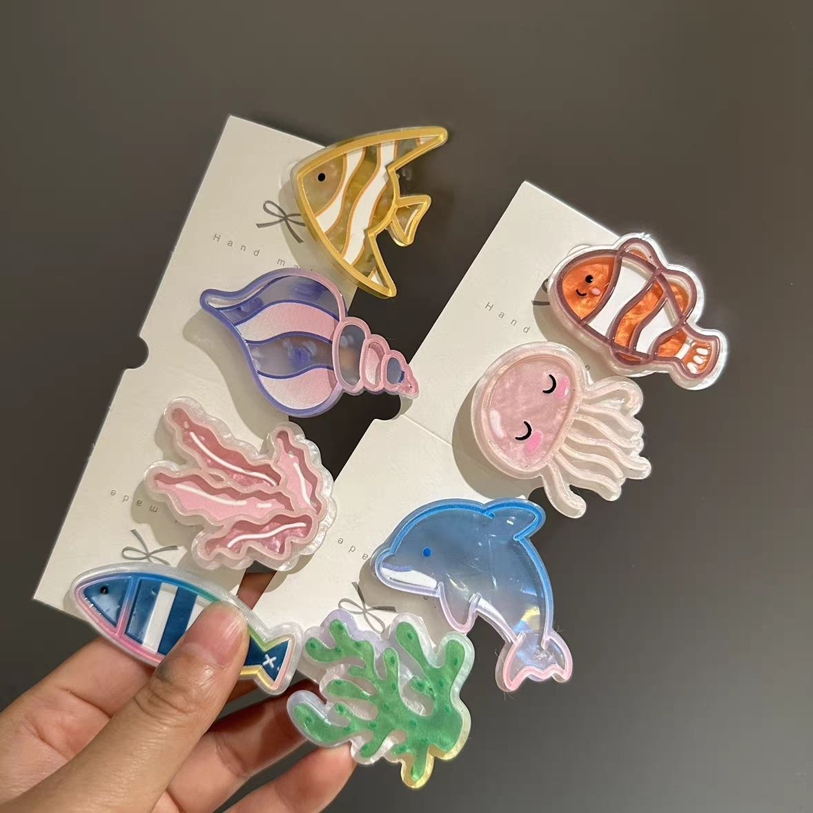 Ocean Series hair clips, versatile for campus, small fish hair clips, ins high appearance level, broken hair clips, duckbill clips, little dolphin hair clips, hair clips