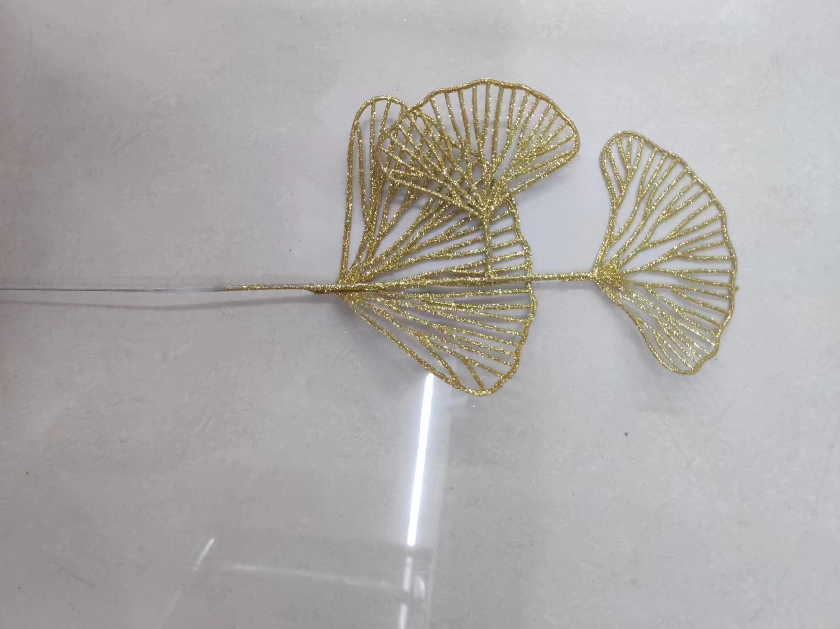 2024畅销圣诞单支摆件圣诞树装扮仿真单支亮晶晶金粉装饰单支仿真花详情2