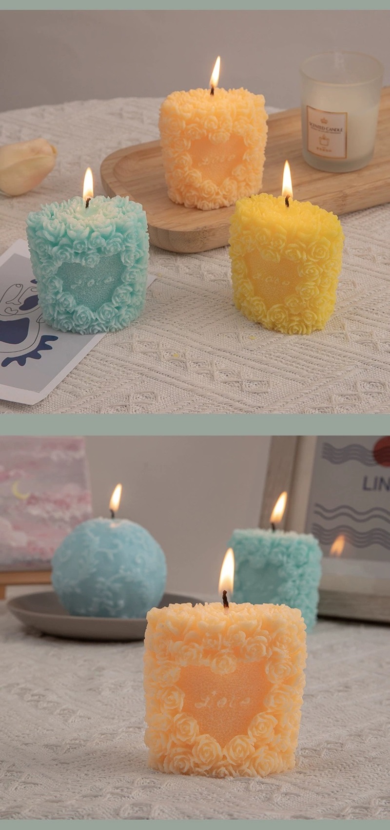 大豆蜡玫瑰花柱球型花朵绣球造型香薰蜡烛摆件生日庆祝伴手礼物香薰蜡烛香薰香氛家居香薰香氛香薰香氛大豆蜡蜡烛详情4