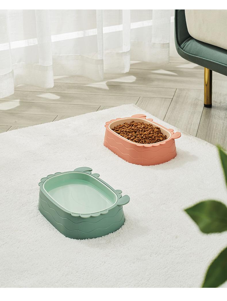 Cartoon crab-shaped pet food bowl, anti-tipping cat food bowl, detachable double-bowl anti-choking dog food utensils, pet supplies pic 11