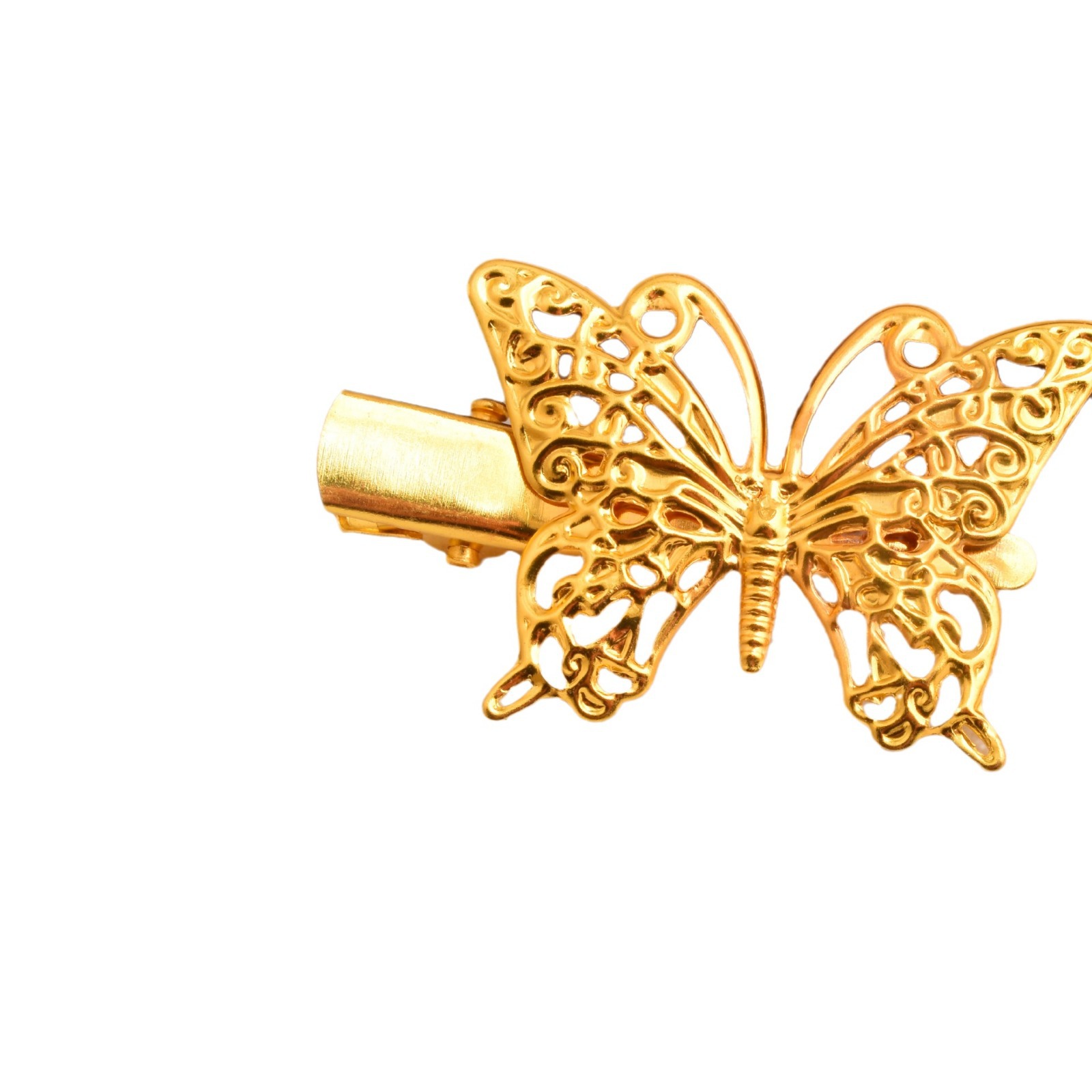 diy铁质花片鸭嘴夹蝴蝶边夹饰品配件古风发簪材料