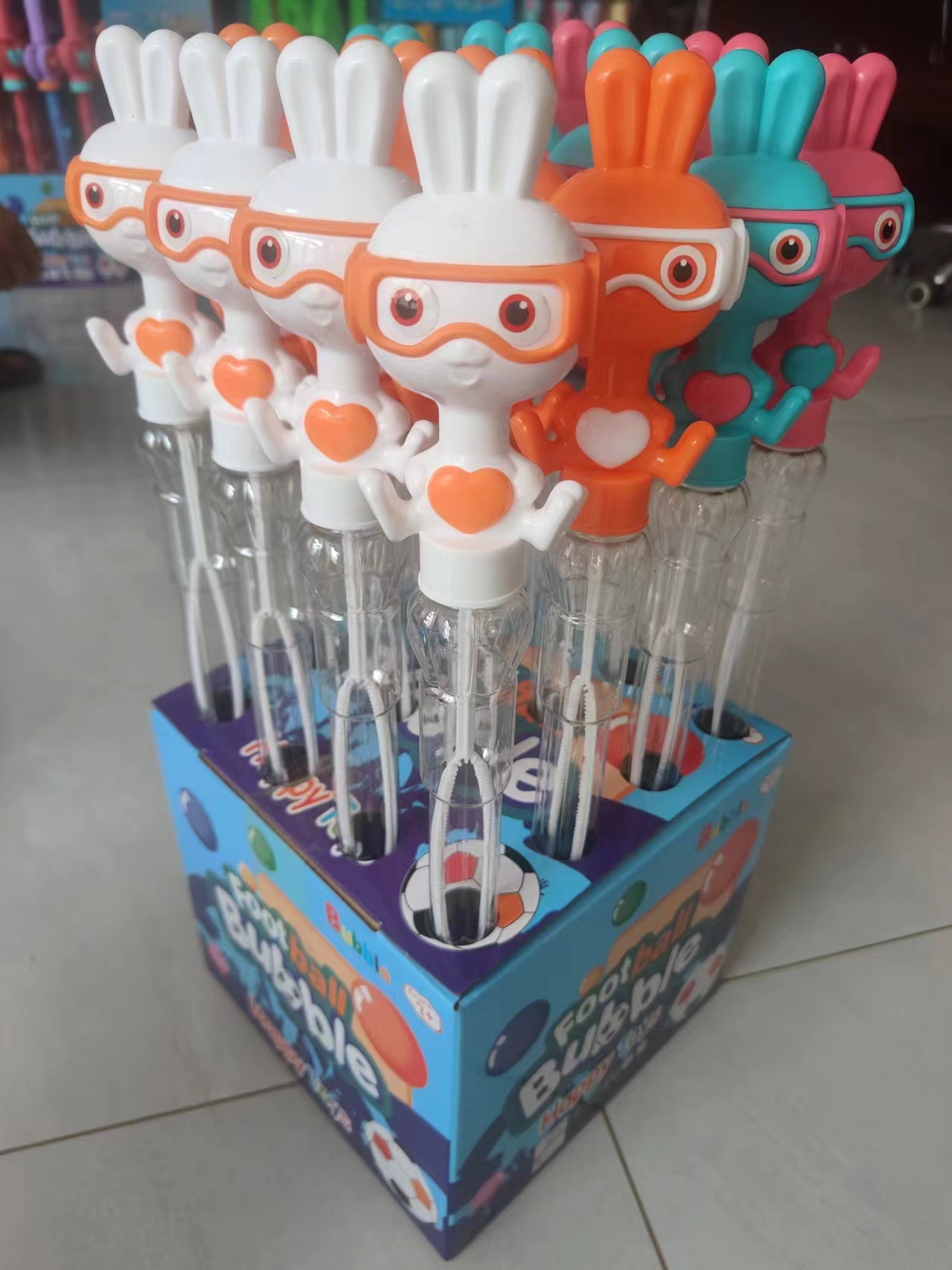 Hot-selling 47cm large cute cartoon whistling rabbit manual bubble stick children's toys Creative hot-selling street stall wholesale new and unique small toys children's cute bubble sticks children's summer outdoor