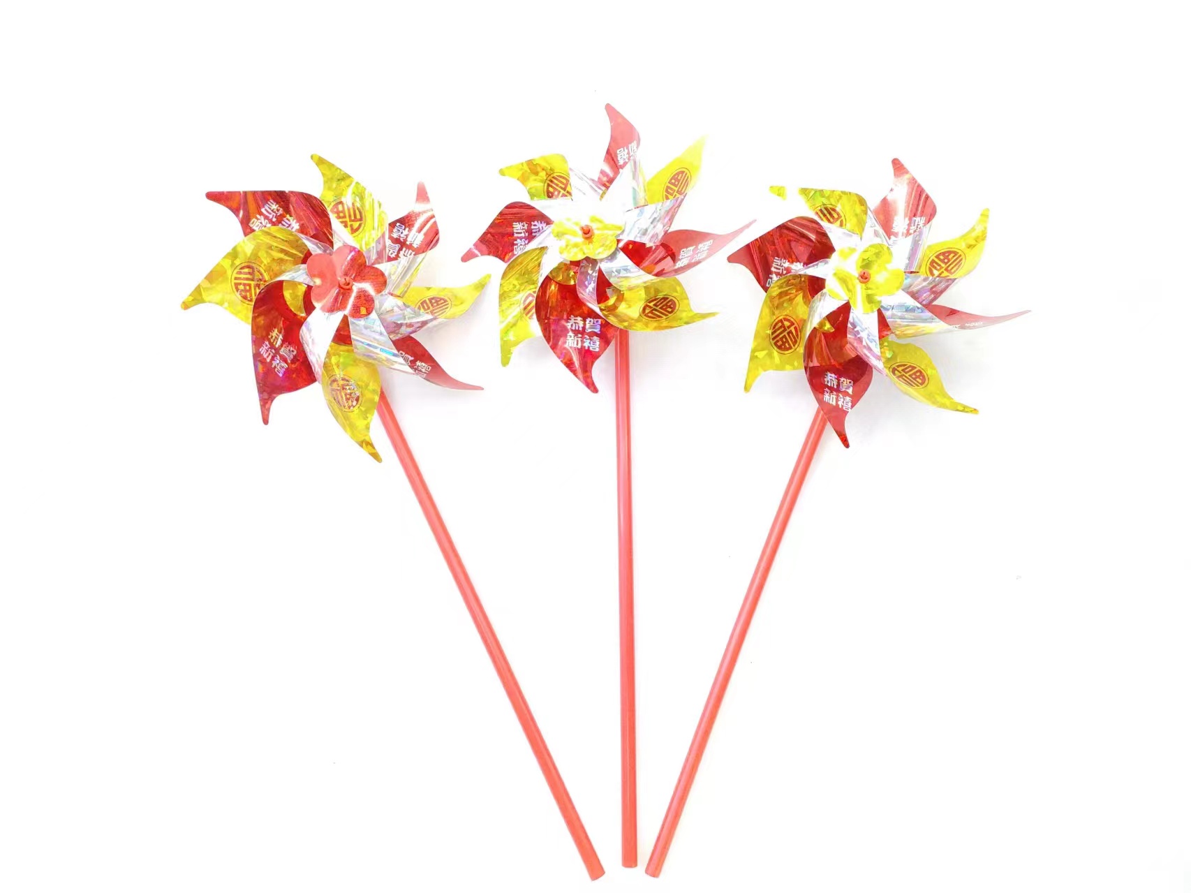 Wooden-handled windmills, small windmills, windmill stools, windmill toys, rotating windmills, children's outdoor game decorations for the New Year