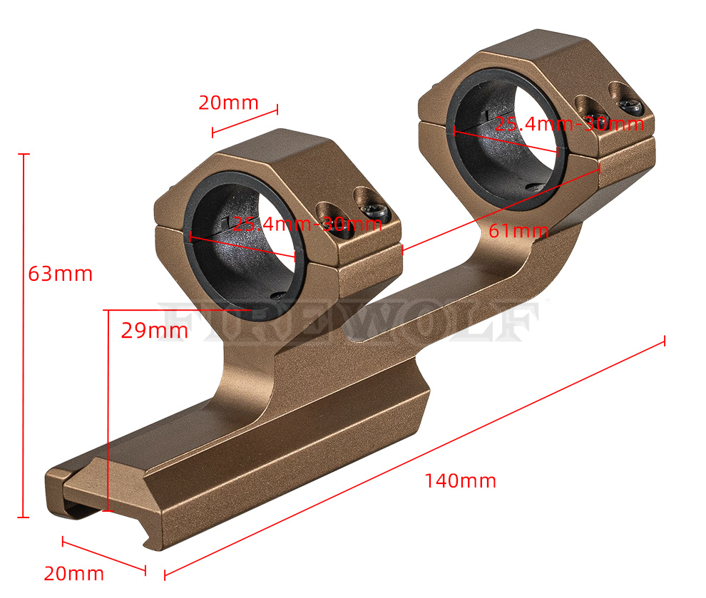  Firewolf 火狼 新款高品质连体后延水平仪瞄夹25/30管径水平连体夹瞄夹 详情13