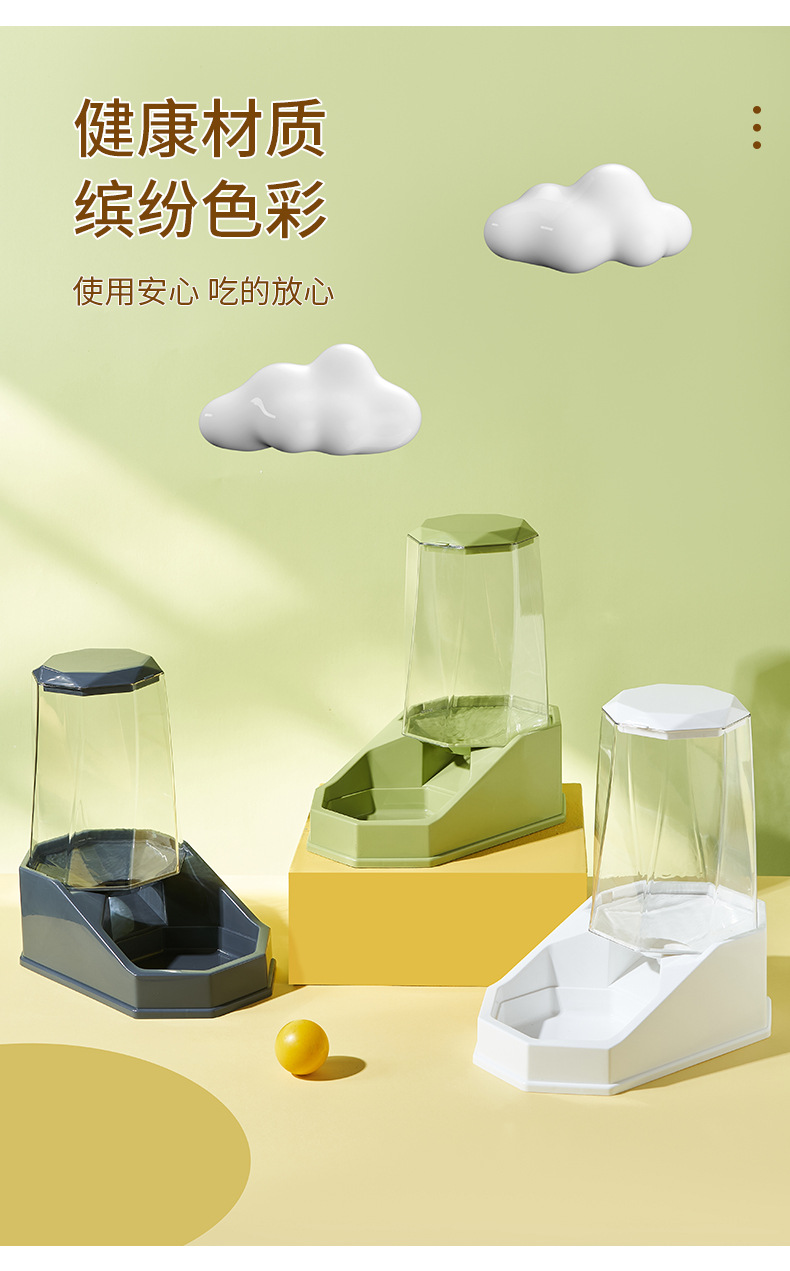 新款宠物喂食器大容量狗狗自动喂食器猫咪自动续水饮水机宠物用品详情9