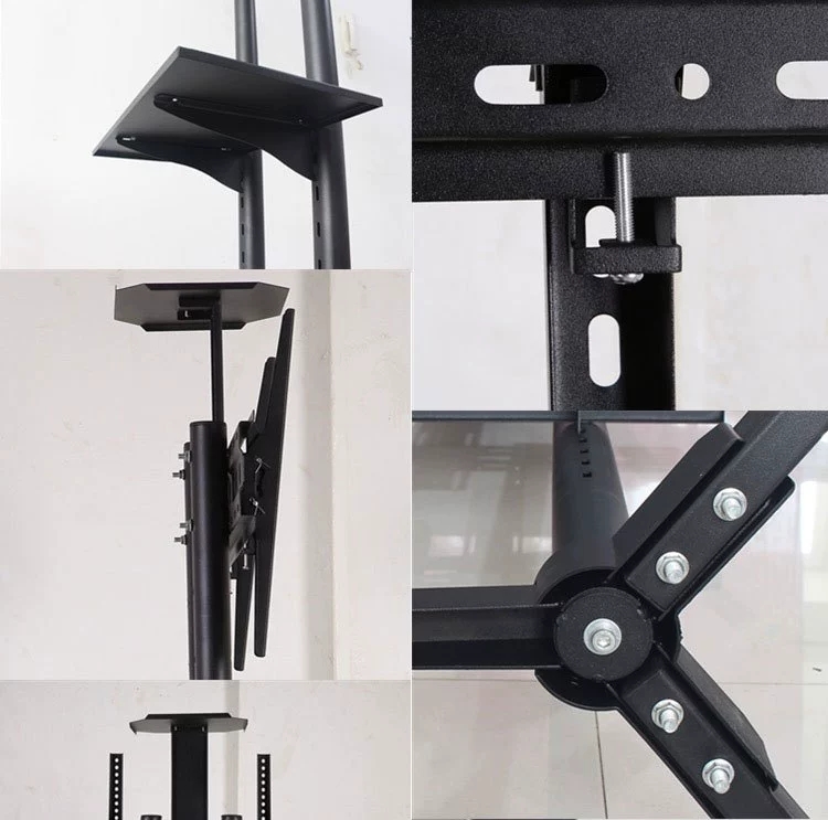 Factory wholesale LCD TV stand floor-standing brackets 32-65 and 32-55 inch movable trolley brackets. detail image 9