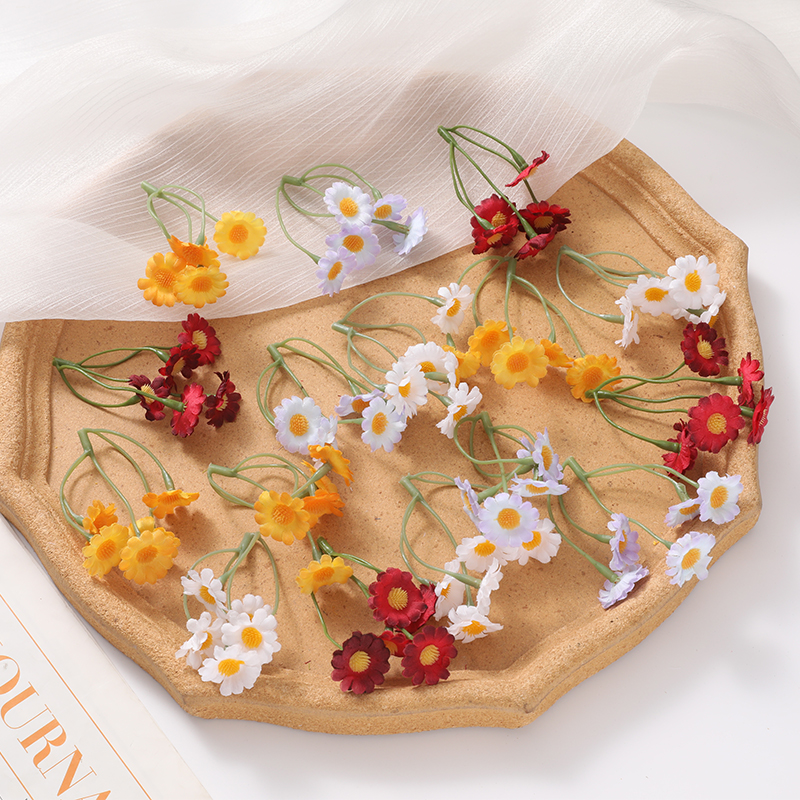 雏菊仿真花花头装饰花花朵婚庆装饰花花头小雏菊仿真花花朵