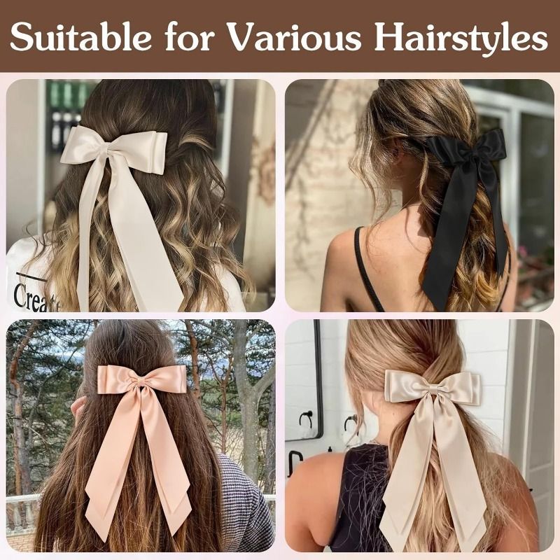 The creative hair clip with a large bow at the back of the head, a beautiful and elegant lady's duckbill clip Specification image