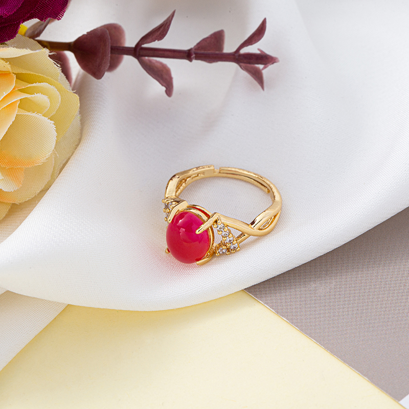 2024 Ring with temperature-sensitive color-retaining gold plating and adjustable bezel details Picture