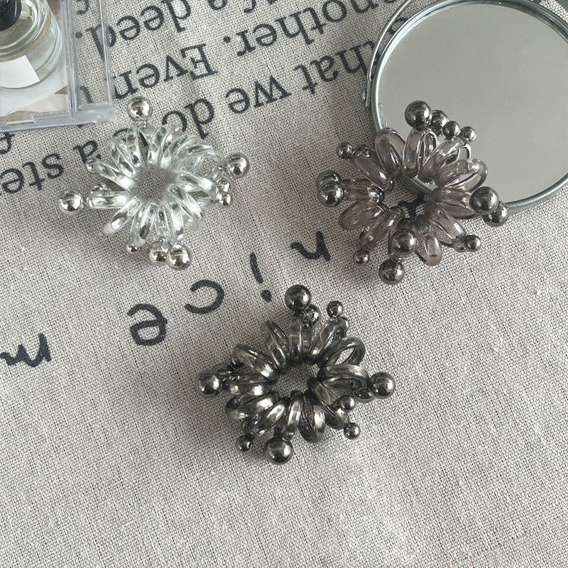 New cute pearl telephone line hair band headband, high elasticity, high ponytail rubber band, elegant and seamless hair band and hair accessory Specification image