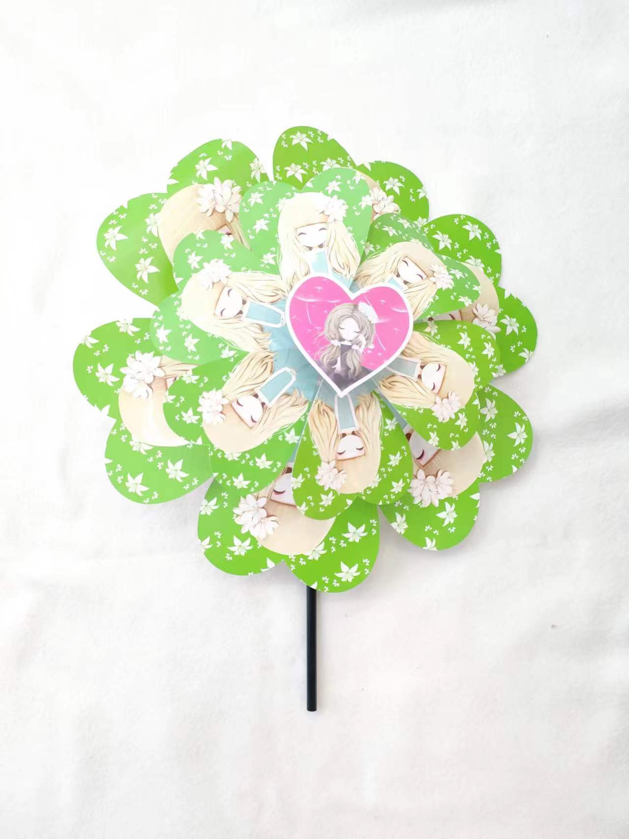 Windmill, small windmill, windmill stool, bright colors, free rotation, safe and environmentally friendly material, children's outdoor toys details Picture