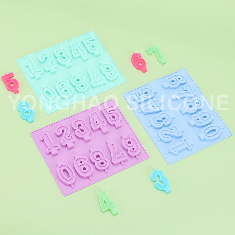 Silicone Digital Numerals Chocolate Lollypop Ice Cold Molds图