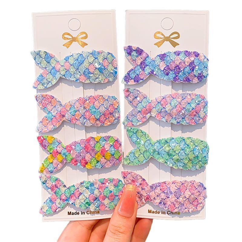 Korean girl's cute hair clips, mermaid tail sequined fabric BB clips, children's baby princess clips, bangs clips Application Scenario