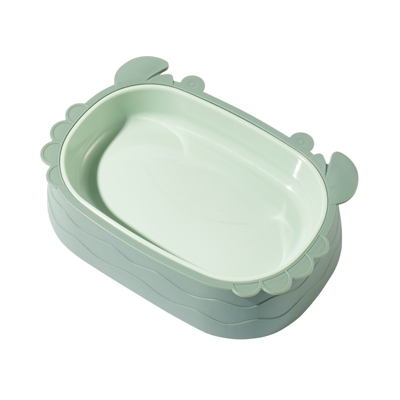 Cartoon crab-shaped pet food bowl, anti-tipping cat food bowl, detachable double-bowl anti-choking dog food utensils, pet supplies Item Picture
