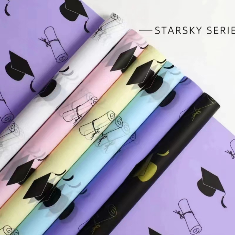 Fresh and artificial flower packaging paper is suitable for packaging all kinds of goods. It is of high quality. Other packaging paper is green and environmentally friendly. Graduation season detail image 2