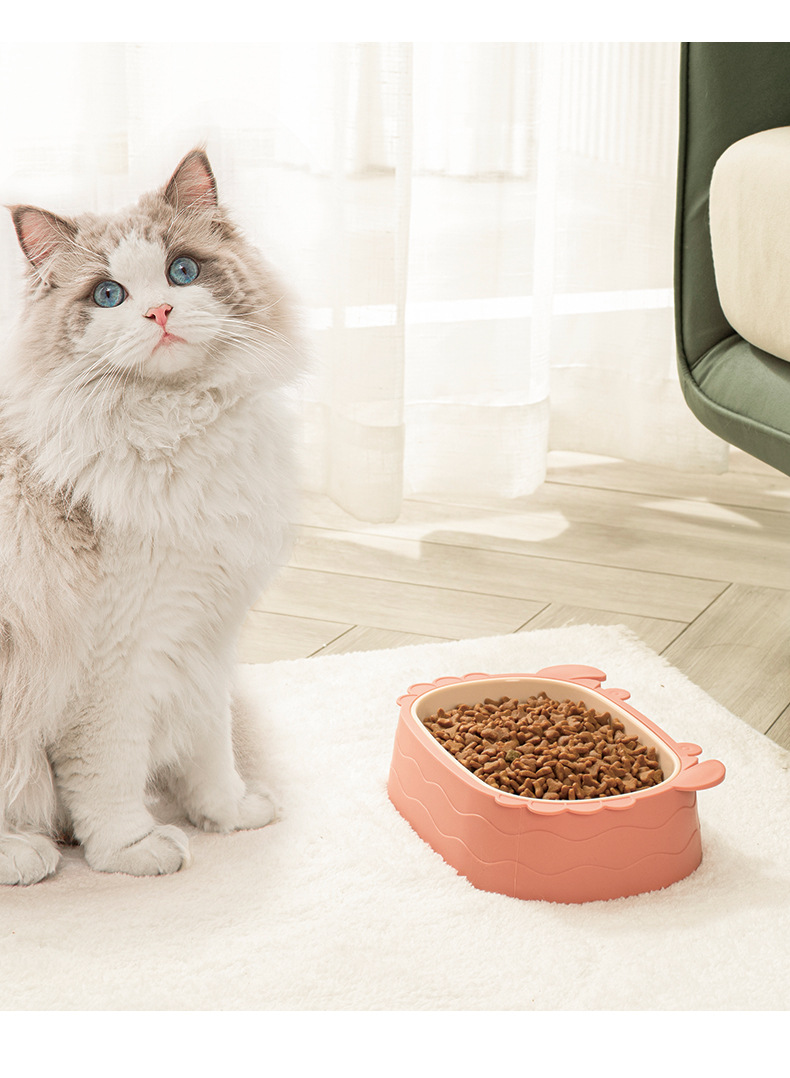 Cartoon crab-shaped pet food bowl, anti-tipping cat food bowl, detachable double-bowl anti-choking dog food utensils, pet supplies pic 13