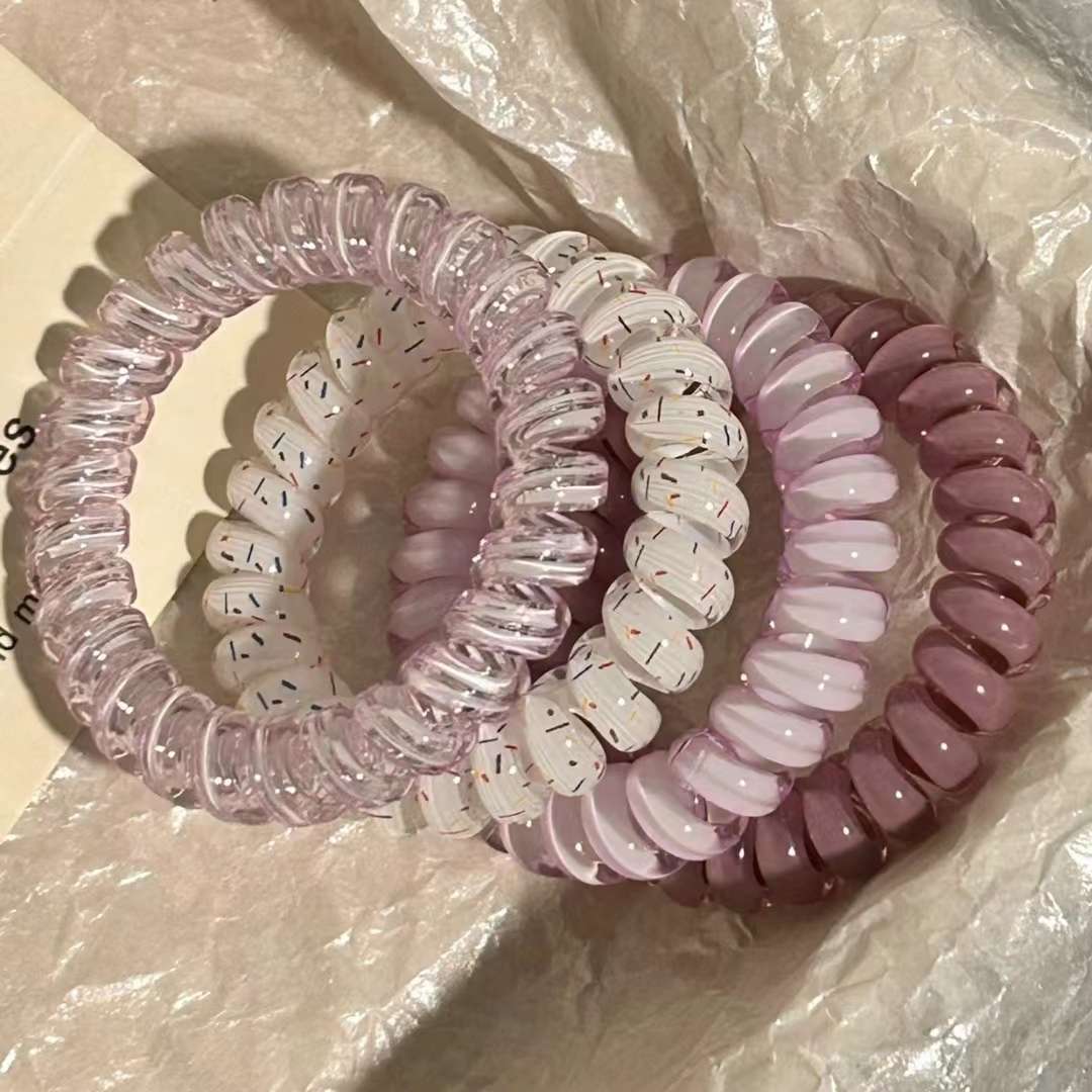 Set mixed high elastic thick bracelet tie hair temperament hair accessories mixed color thumbnail