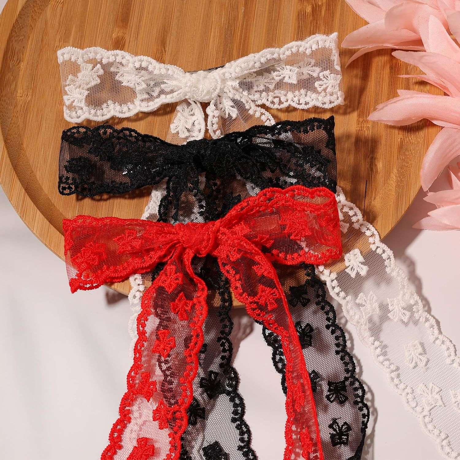 Lace, bow, ribbon hair clips, Korean-style hair accessories and ladylike headwear, 50 pieces per pack