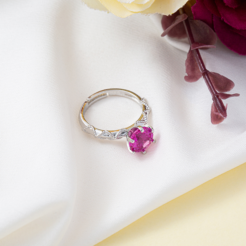 2024 New style Red corundum No. 3, plum red, 5A zircon, white gold, noble ring, silver ring, women's personality details Picture